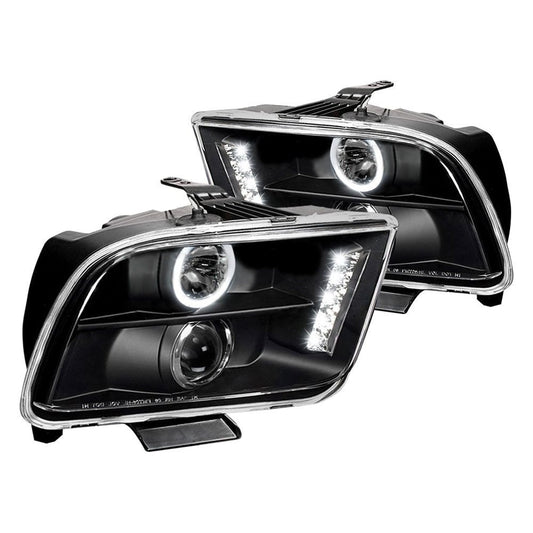 junyan Spec-D 05-09 Ford Mustang Halo Projector HeadLights -Black