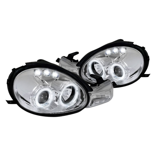 junyan Spec-D 00-02 Dodge Neon Halo Projector HeadLights -Chrome