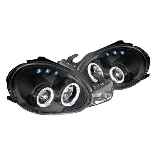 junyan Spec-D 00-02 Dodge Neon Halo Projector HeadLights -Black