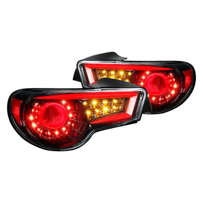 Spec-D 12-16 Scion Frs Brz Sequential Led Tail Lights- Glossy Black (LT-FRS12BKLED-SQ-TM)