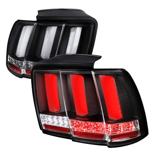 Spec-D 99-04 Ford Mustang Ford Mustang Sequential Led Tail Light - Black (LT-MST99JMLED-SQ-TM)