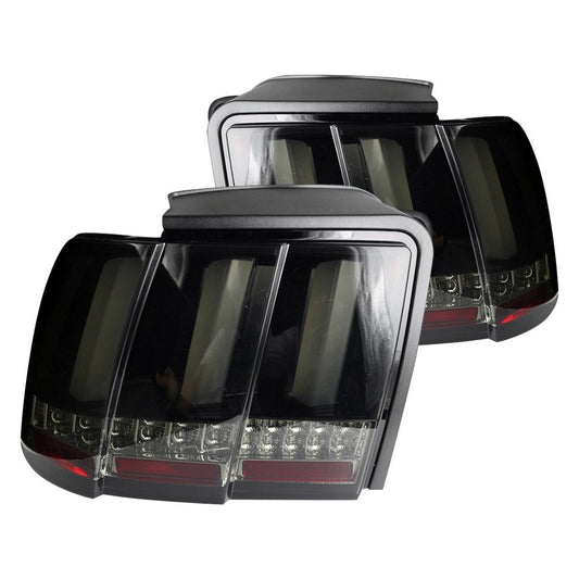 Spec-D 99-04 Ford Mustang Ford Mustang Sequential Led Tail Light - Red/Smoke (LT-MST99RGLED-SQ-TM)