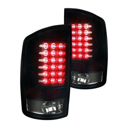 Spec-D 02-06 Dodge Ram Led Tail Lights Glossy Black Housing With Smoke Lens (LT-RAM02BBLED-TM)