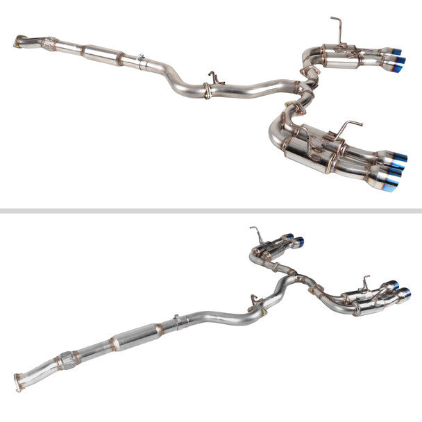 Spec-D 2015-2022 Subaru WRX STI 4" Quad Tip Stainless Steel Catback Exhaust System w/ Burnt Tip