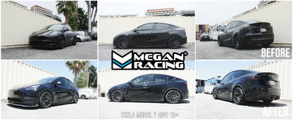 installed lowered Megan Racing Tesla Model Y 19+ AWD Lowering Springs - MR-LS-TSLY19X