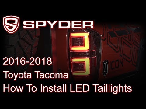 Spyder Auto Installation: 2016-18 Toyota Tacoma LED Taillights (ALT-YD-TT16-LED-BK)