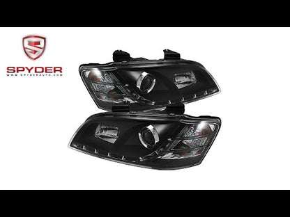 Spyder - Pontiac G8 08-09 Projector Headlights - DRL - Black