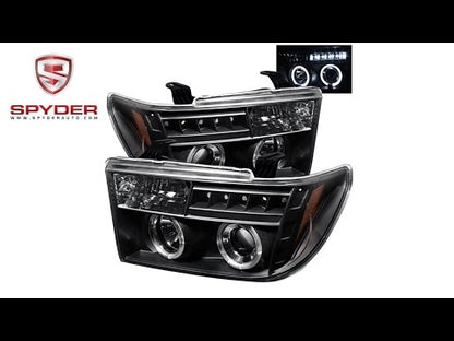 Spyder - Toyota Tundra 07-13 / Toyota Sequoia 08-13 Projector Headlights - LED Halo - Black