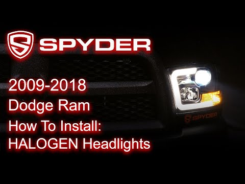 Spyder Auto Installation: 2009-2018 Dodge Ram - HALOGEN Headlights