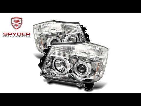 Spyder - Nissan Titan 04-14 / Nissan Armada 04-07 Projector Headlights - LED Halo - Chrome