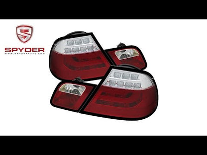 Spyder - BMW E46 00-03 2Dr Coupe Light Bar LED Tail Lights - Red Clear