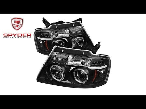 Spyder - Ford F150 04-08 Projector Headlights - Version 2 - LED Halo - LED - Black