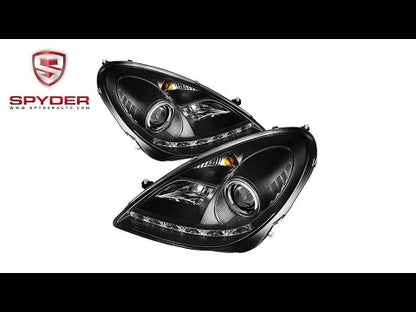 Spyder - Mercedes Benz SLK 05-10 Projector Headlights - Xenon/HID Model - DRL - Black