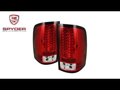 Spyder - GMC Sierra 07-13 (Not fit 3500 Dually 4 Rear Wheels) LED Tail Lights - Red Clear