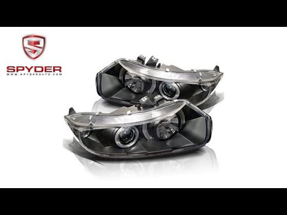 Spyder - Honda Civic 06-08 2Dr Projector Headlights - LED Halo - Black