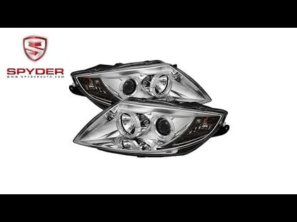 Spyder - BMW Z4 03-08 Projector Headlights - Halogen Model - LED Halo - Chrome