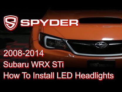 Spyder Auto Installation: 2008-2014 Subaru WRX STi LED HID Headlights (PRO-YD-SWRX08-HID-LBDRL-BK)