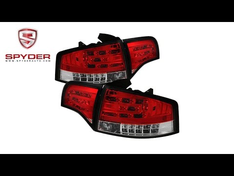 Spyder - Audi A4 4Dr 06-08 LED Tail Lights - Red Clear