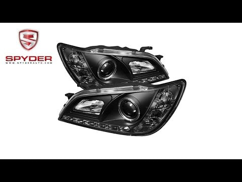 Spyder - Lexus IS300 01-05 Projector Headlights - Xenon/HID Model - LED Halo - DRL - Black