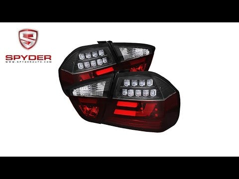 Spyder - BMW E90 3-Series 06-08 4Dr LED Indicator Light Bar LED Tail Lights - Black