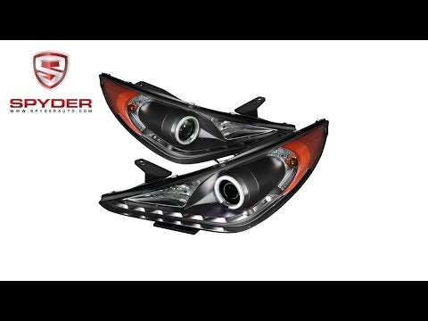 Spyder - Hyundai Sonata 11-13 Projector Headlights - CCFL Halo - DRL - Black