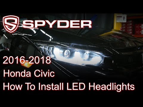 Spyder Auto Installation: 2016-18 Honda Civic Sedan Lightbar Headlights