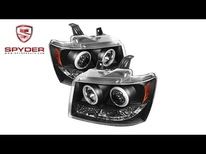 Spyder - Chevy Suburban 1500/2500/Tahoe/Avalanche 07-14 Projector Headlights - CCFL Halo - Black