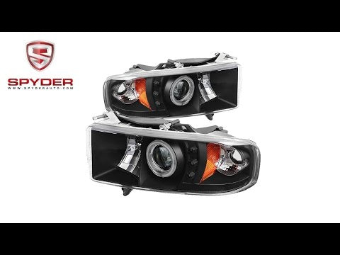 Spyder - Dodge Ram 1500 99-01 / Ram 2500/3500 99-02 Projector Headlights - Sport - CCFL Halo - Black