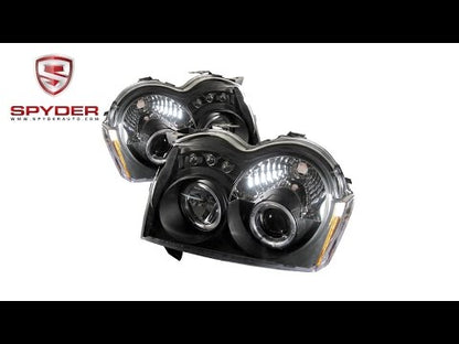 Spyder - Jeep Grand Cherokee 05-07 Projector Headlights - LED Halo - Black