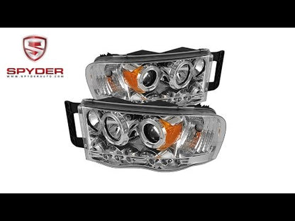 Spyder - Dodge Ram 1500 02-05 / Ram 2500/3500 03-05 Projector Headlights - Chrome