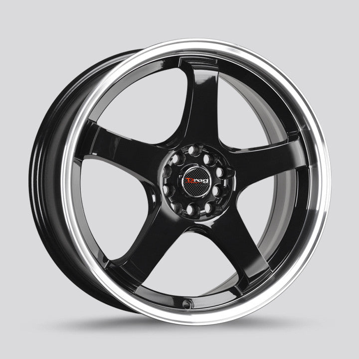 Drag Wheels Dr-63 18X8 5X100 5X114.3 Black Et35 5 Spoke Rims