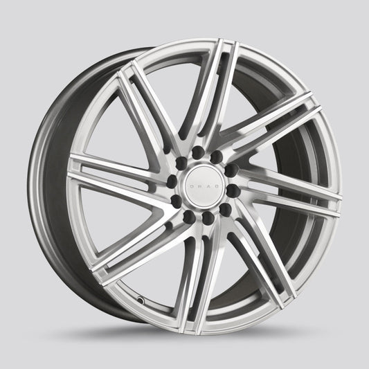 Drag DR-70 Wheels 17x7.5 5x110 5x115 Silver Mach Face Rims