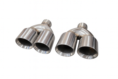 Tsudo Quad Universal 3.5" Staggered Titanium SS Exhaust Tips