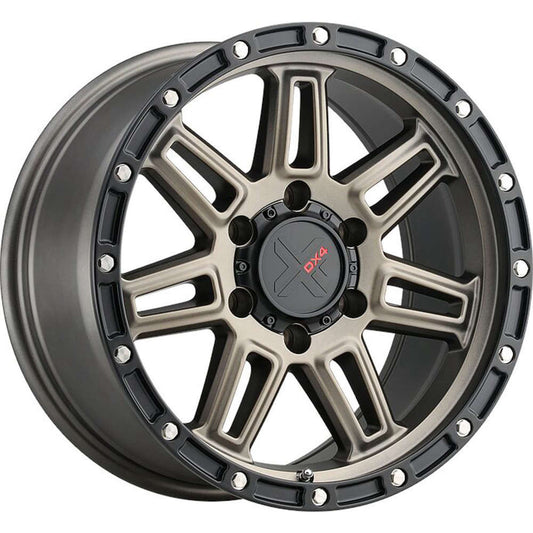 DX4 Rebel 15X8 wheels 5x114.3 Matte Bronze/Blk Ring ET-19