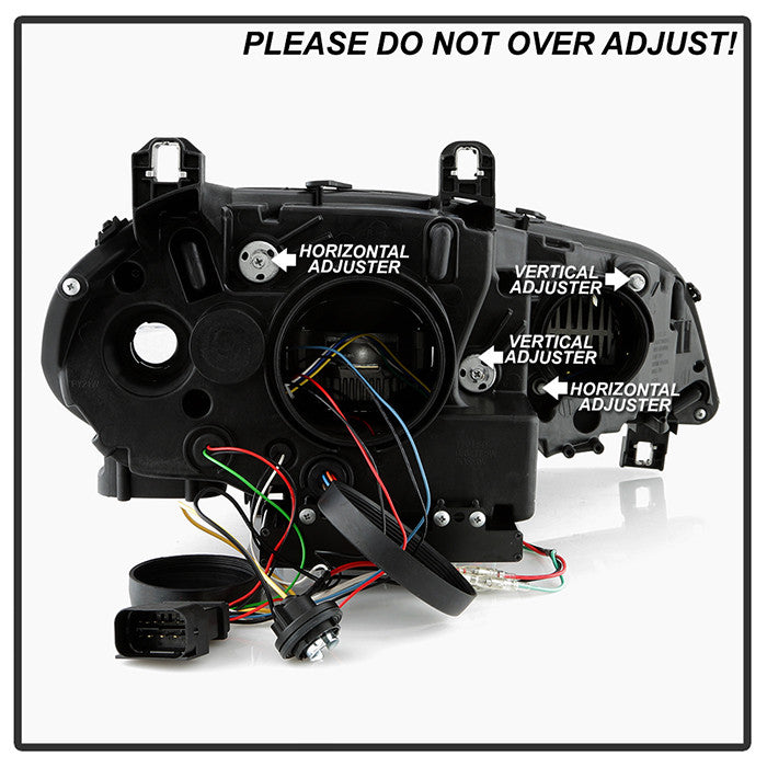 SpyderApex BMW X5 2011 U-Shape projector Headlights Black