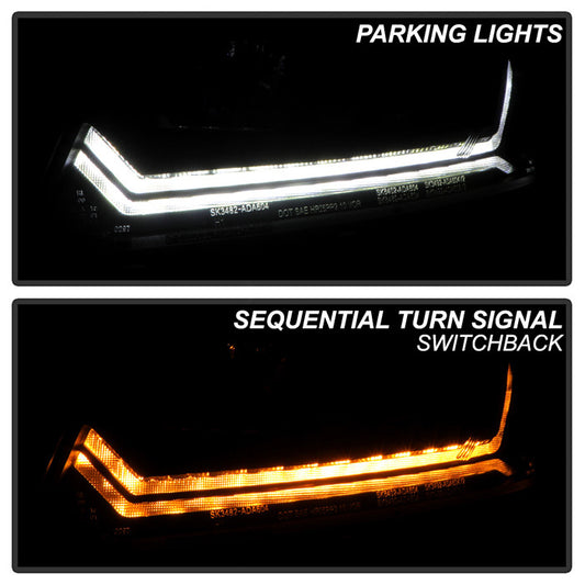 spyder 05-08 Audi A6 LED sequential Headlights Black.