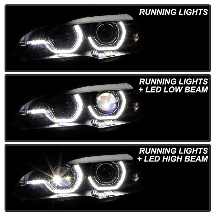 Spyder Apex U-Shape Light Bar Headlights for BMW X5 E70.