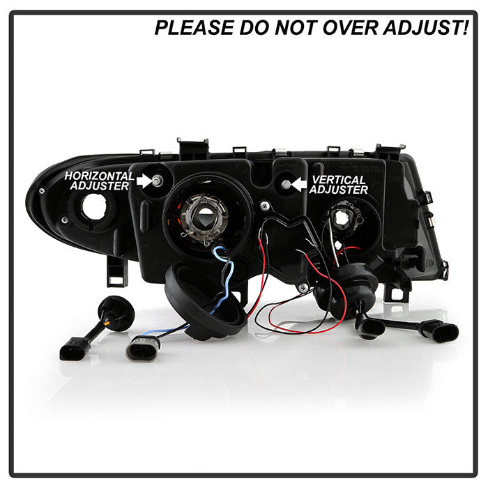 spyder Halo projector chrome Headlights for BMW E46 sedan.