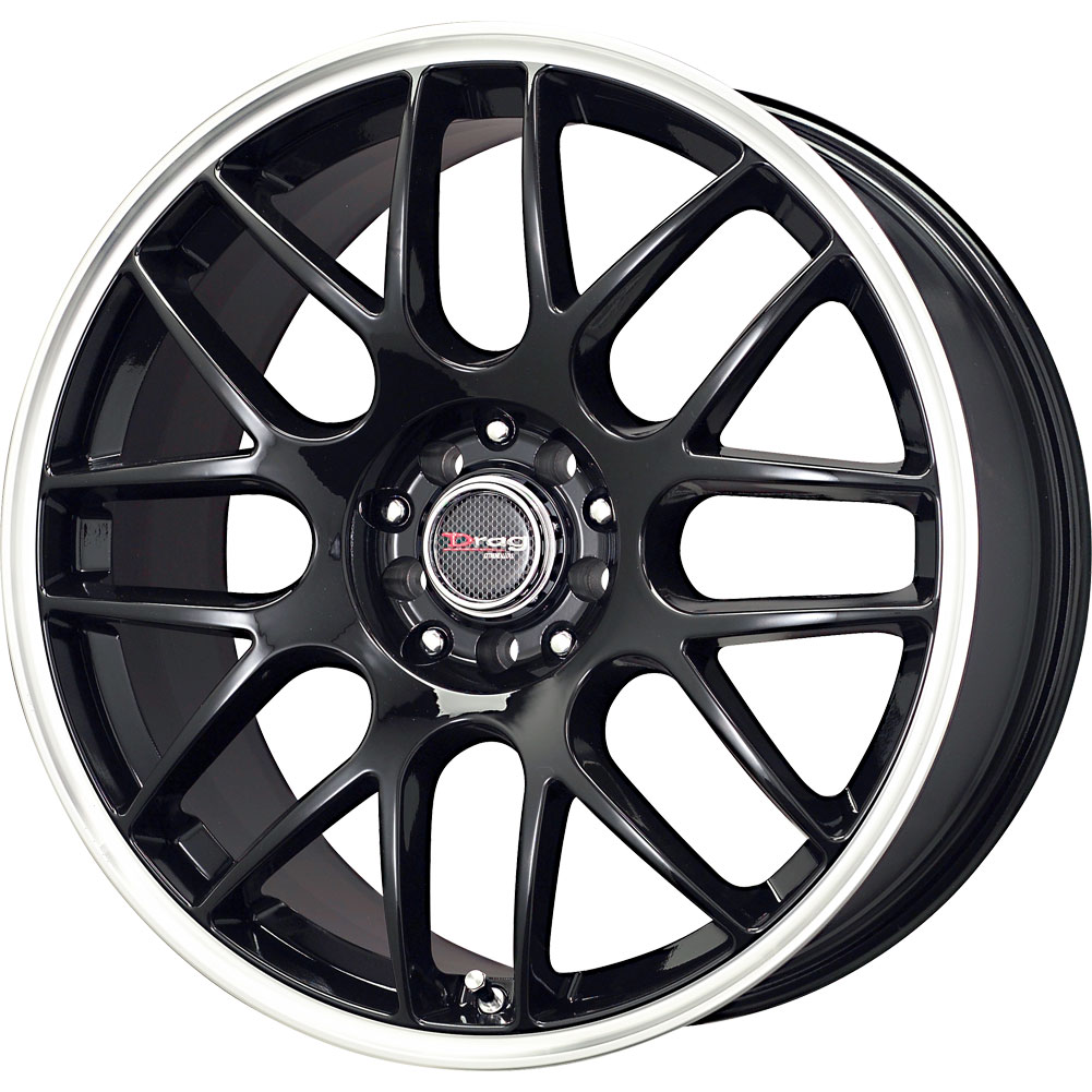 Drag Wheels Dr-34 18X8 5X108 5X115 Black Lip Mesh Rims